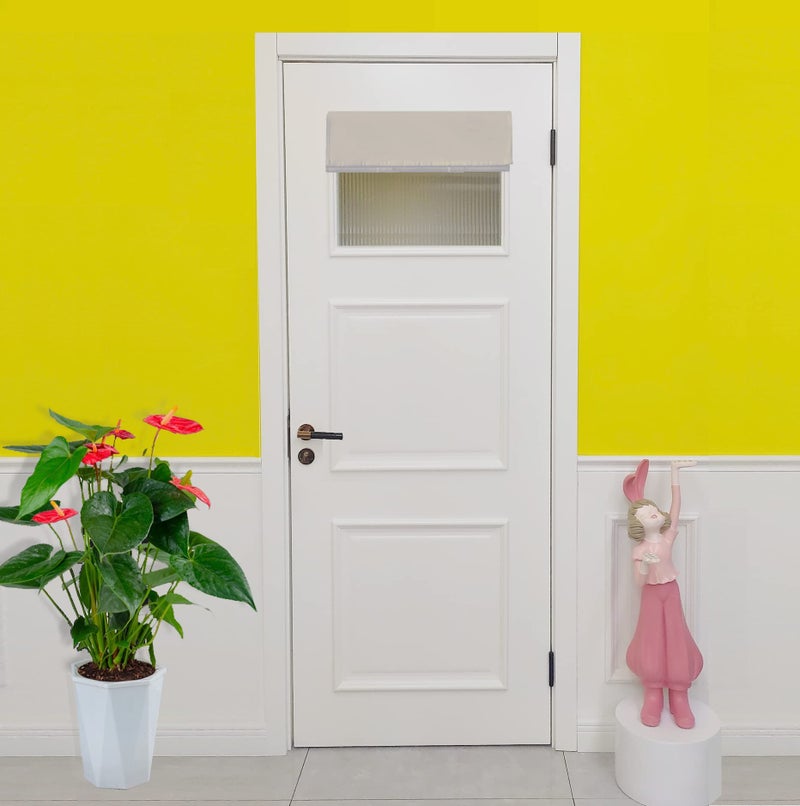 EHAO French Small Front Door Curtain 26 w x 20 L Washable Door Curtain with Adhesive Hook and Loop Fastener Strip Beige