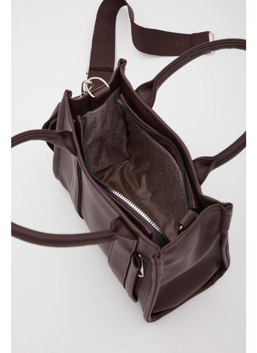 Shule Bags Faux Leather Women's Tote Bag Miles Bitter Brown  - Image 4