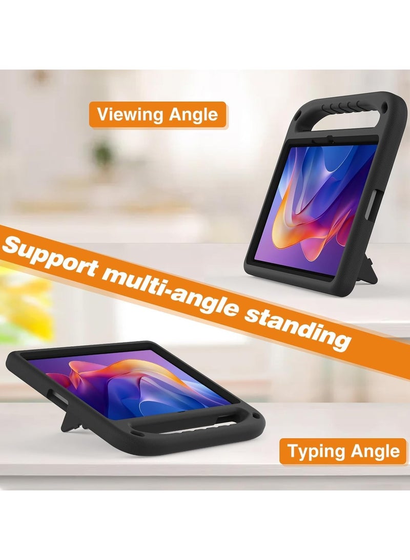 حافظة صادمة متوافقة مع Xiaomi Redmi Pad 2 مقاس 11 بوصة 2025، حافظة واقية خفيفة الوزن من EVA صديقة للأطفال مضادة للصدمات مع مقبض وحامل غير مرئي (أسود) - Image 3
