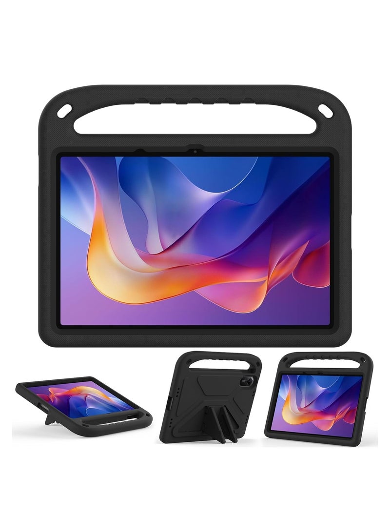 حافظة صادمة متوافقة مع Xiaomi Redmi Pad 2 مقاس 11 بوصة 2025، حافظة واقية خفيفة الوزن من EVA صديقة للأطفال مضادة للصدمات مع مقبض وحامل غير مرئي (أسود) - Image 2