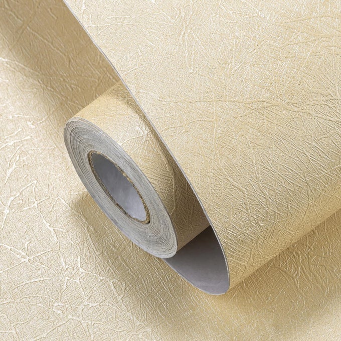 BEIGE SILK PEEL AND STICK WALLPAPER 177 INCH X 120 INCH SELFADHESIVE EMBOSSED TEXTURED CONTACT PAPER REMOVABLE WATERPROOF VINYL ROLL FOR BEDROOM CABINET FURNITURE