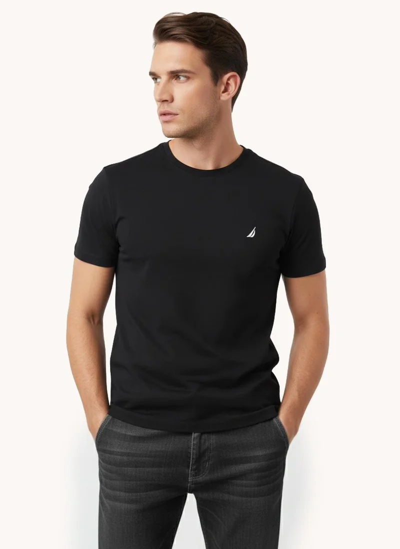 نوتيكا تيشيرت رجالي بياقة دائرية سادة