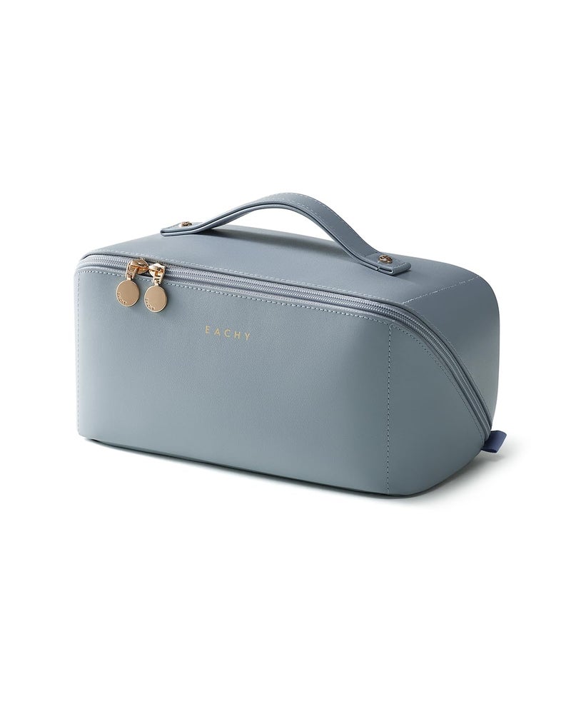 EACHY Travel Makeup Bag,Large Capacity Cosmetic Bags for Women,Portable Pouch Open Flat Toiletry Bag Make up Organizer with Divider and Handle - Image 1