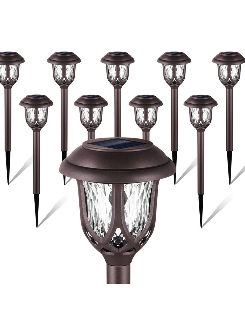 SYOSI Solar Lights Outdoor Decorative,10 Packs Solar Pathway Lights,Solar Outdoor Lights,Outdoor Solar Lights Pathway,Waterproof Solar Powered Garden Yard Lights for Walkway Sidewalk Driveway  - Image 1