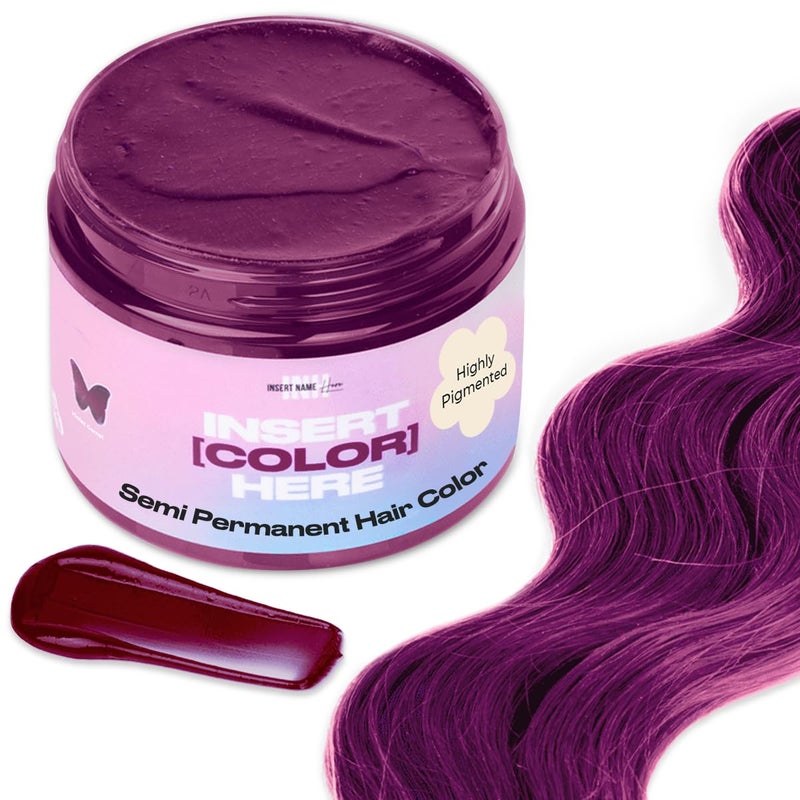 INH Semi Permanent Hair Color  Color Depositing Conditioner  Garnet Violet Hair Dye  No Bleach  No Peroxide Temporary Tint for Women  Men  Vegan Ammonia Free  Sulfate Free  Ready to Use 6oz