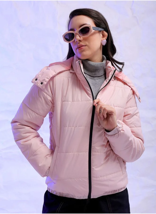 Freehand Women Regular Fit Solid Puffer Jacket