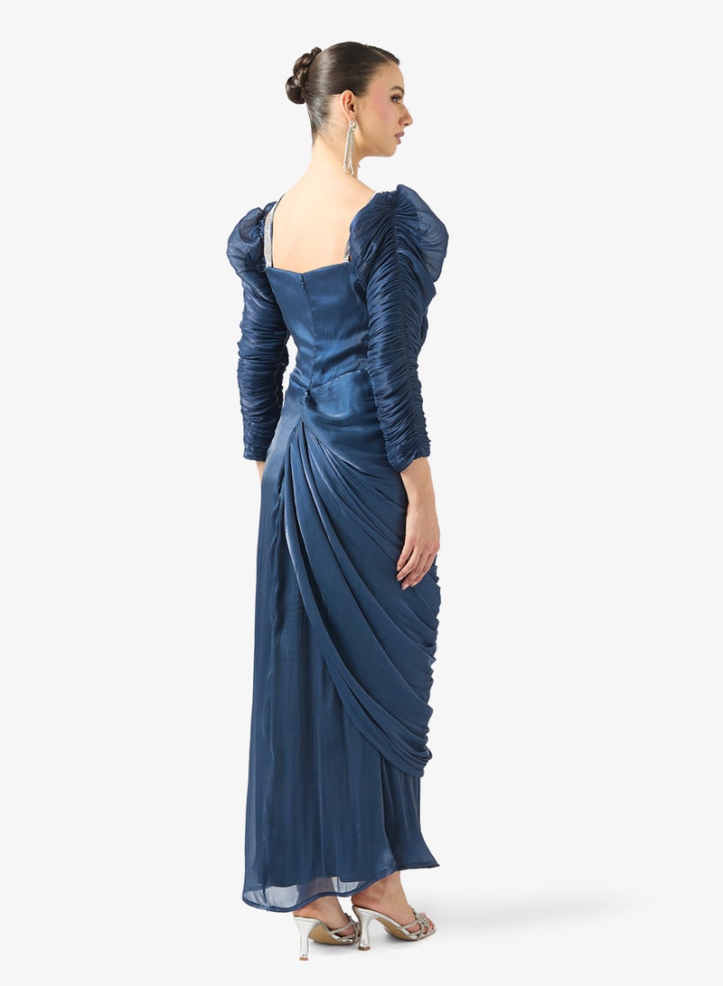 نمشي x فستان بكسرات وحمالة كريستال - Image 2