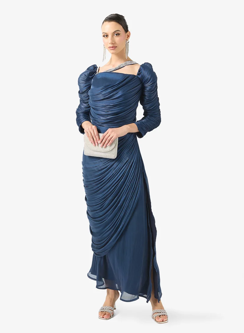 Drapped Dress With Crystal Strap