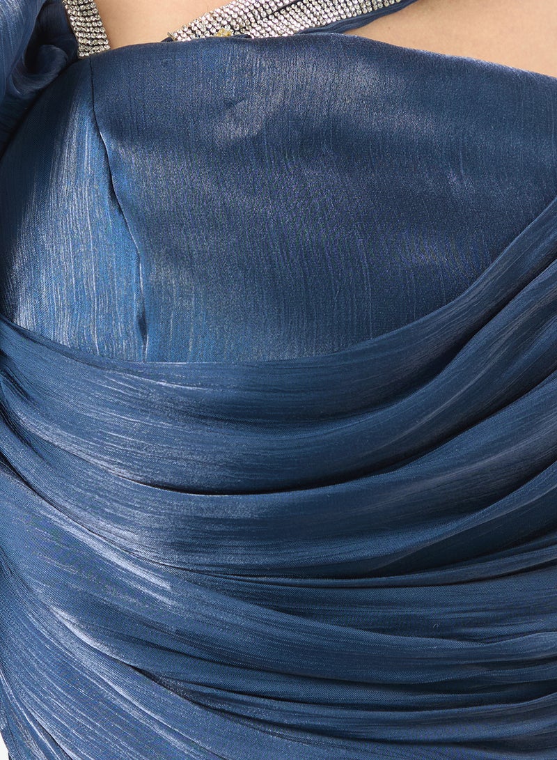 نمشي x فستان بكسرات وحمالة كريستال - Image 4