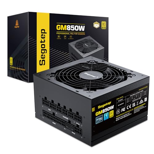 Segotep GM850 Power Supply 850W, PCIe 5.1 & ATX 3.1 Full Modular 80 Plus Gold Certified Gaming PSU for NVIDIA RTX 20/30/40/50 Series and AMD Graphics Cards - Image 1