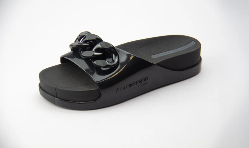 Voices Slide Soul Corrente  Women'S Anti Slip Sole  With Chain Design Sandals - Black