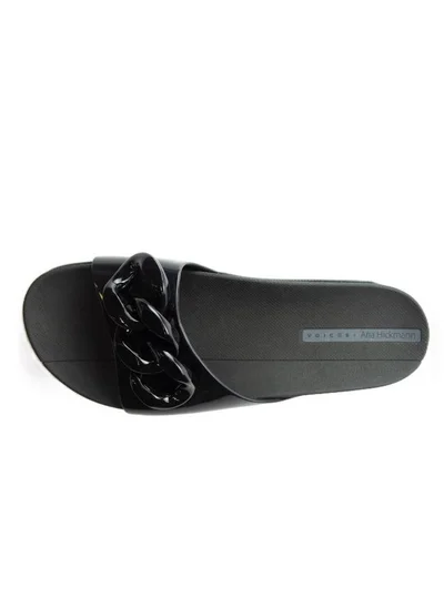 Voices Slide Soul Corrente  Women'S Anti Slip Sole  With Chain Design Sandals - Black