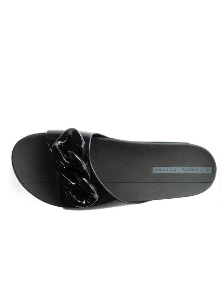 Voices Slide Soul Corrente  Women'S Anti Slip Sole  With Chain Design Sandals - Black