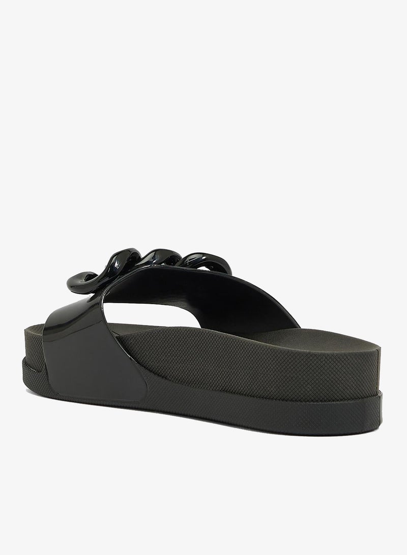 Voices Slide Soul Corrente  Women'S Anti Slip Sole  With Chain Design Sandals - Black - Image 2
