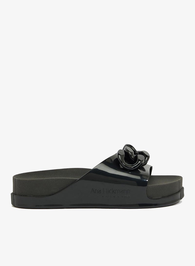 Voices Slide Soul Corrente  Women'S Anti Slip Sole  With Chain Design Sandals - Black - Image 1