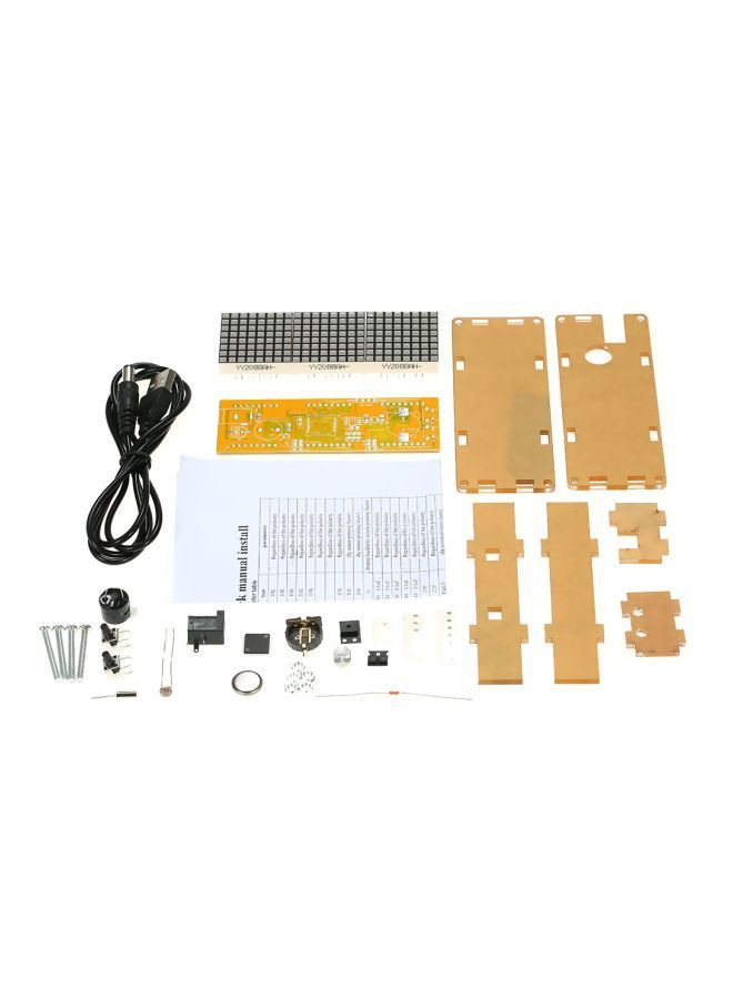 NIBEMINENT DIY Digital LED Clock Kit Gold/Black/Silver 15x2.5x9cm  - Image 2