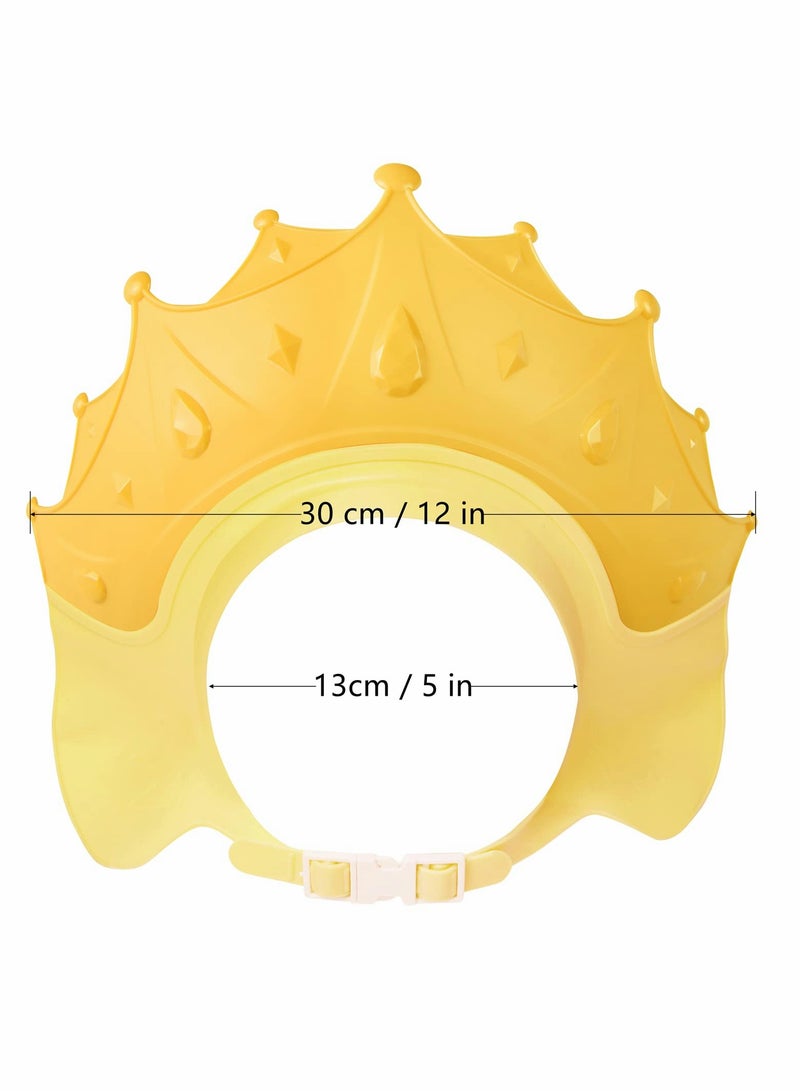SOLARAE Baby Shower Shampoo Cap Shield, Lsolate for Kids, Visor Hat Eye and Ear Protection 0-9 Years Old Children, Cute Crown Shape Makes the Bath More Fun (Yellow) - Image 5