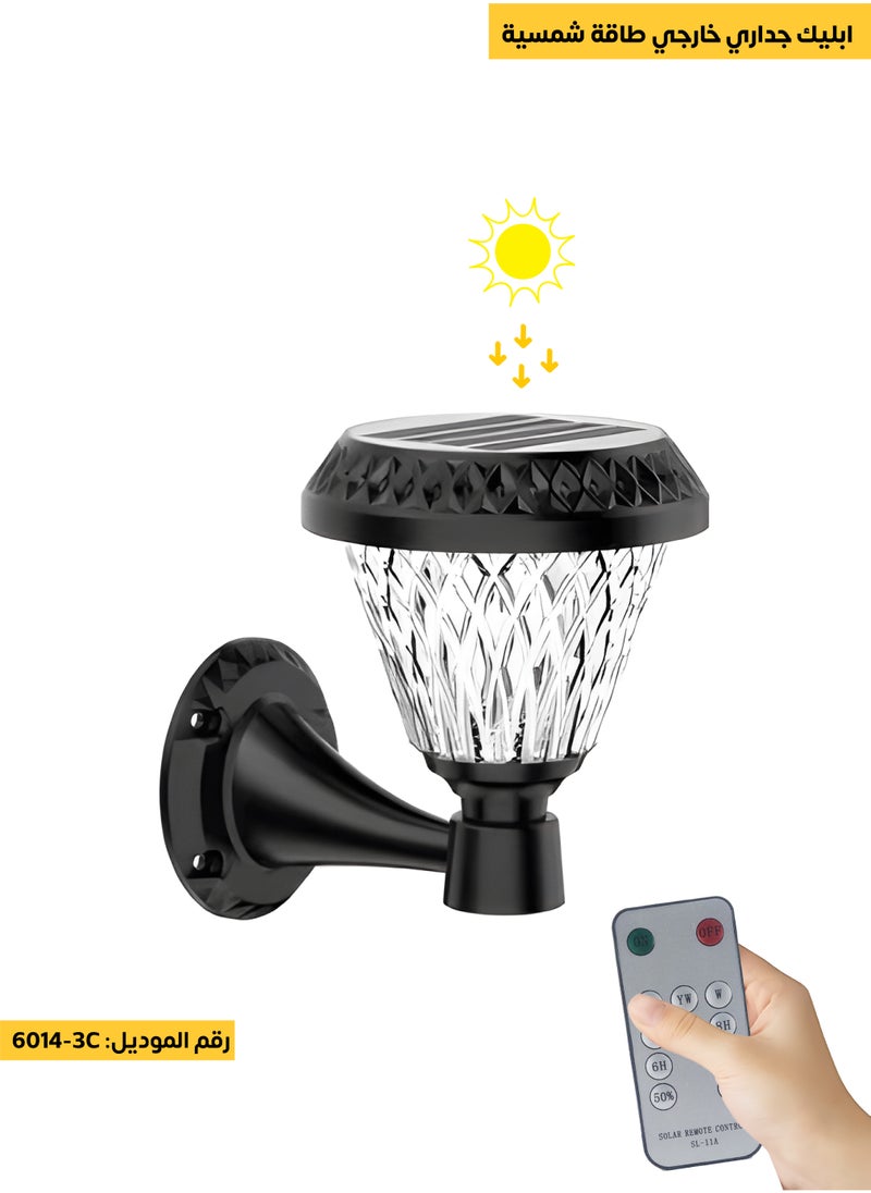 ACCEPT Solar LED Wall Light 3 Color Solar White Yellow Can be used for courtyard or garden to give beautiful light all night long  - Image 2