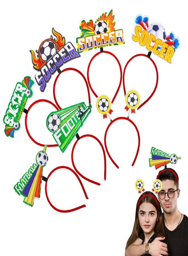 Bagtopia مجموعة باغتوبيا المكونة من 7 عصابات رأس لكرة القدم، إكسسوارات شعر لحفلات كأس العالم 2026 للرجال والنساء - عصابة رأس مرنة لكرة القدم ليوم المباراة، هدايا حفلات رياضية، حشوات لأكياس الهدايا - Image 1