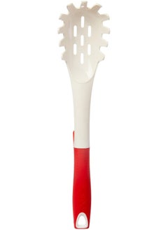 Sunplast Spaghetti Server Pasta Server with Soft-Touch Handle 32cm - Comfortable Grip Pasta Spoons - Server Spoon for Non-Stick Pots and Pans Red & Black Color