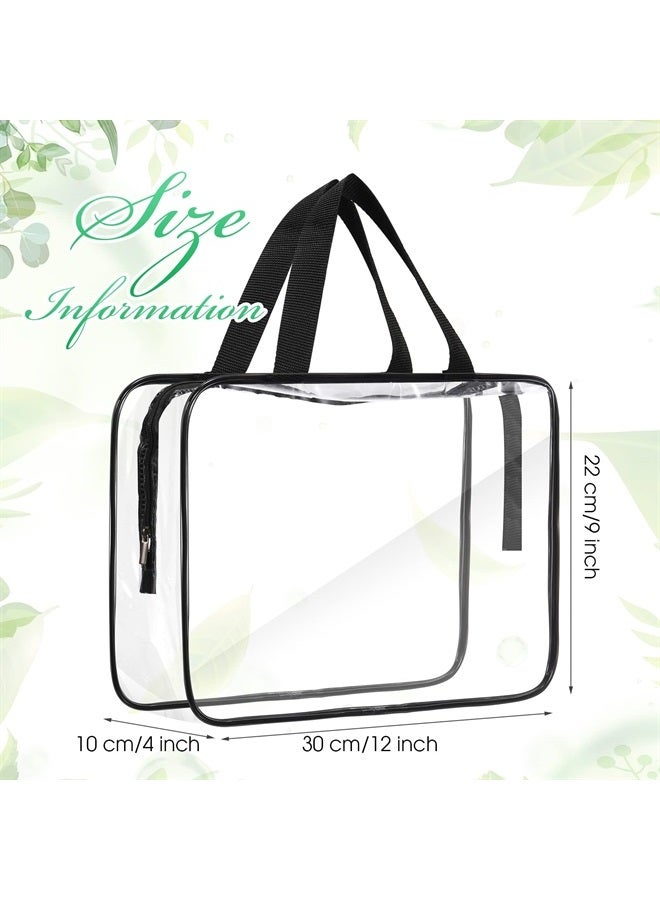 Reginary 10 Pack Large Clear Cosmetic Bags with Handle Plastic Toiletry Pouches with Zipper Travel Makeup Organizer Waterproof Tote Bags Storage Purse Bulk for Women Men, Work, Beach, Traveling, Shopping  - Image 2