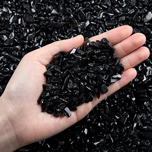 LAIDANLA Obsidian Crushed Stone Crystal Chips Bulk Natural Gemstones Healing Reiki Crystals Mini Quartz Vase Filler Aquarium Gravel 100g - Image 2