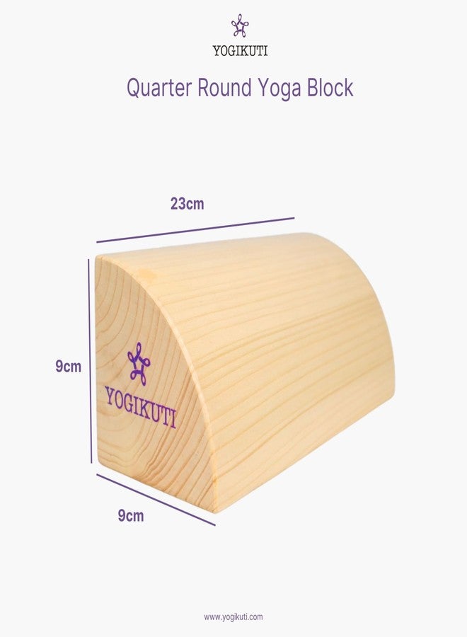Yogikuti Quarter Round Iyengar Yoga Prop | Solid Bamboo Wood Support Tool for Balance, Stability, Alignment & Flexibility Practice - Image 3