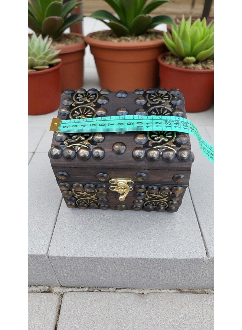 صندوق خشب للمجوهرات والهدايا طراز اسلامى . مطعم بالمعدن . ومناسب للهدايا الثمينة القيمة - Image 5