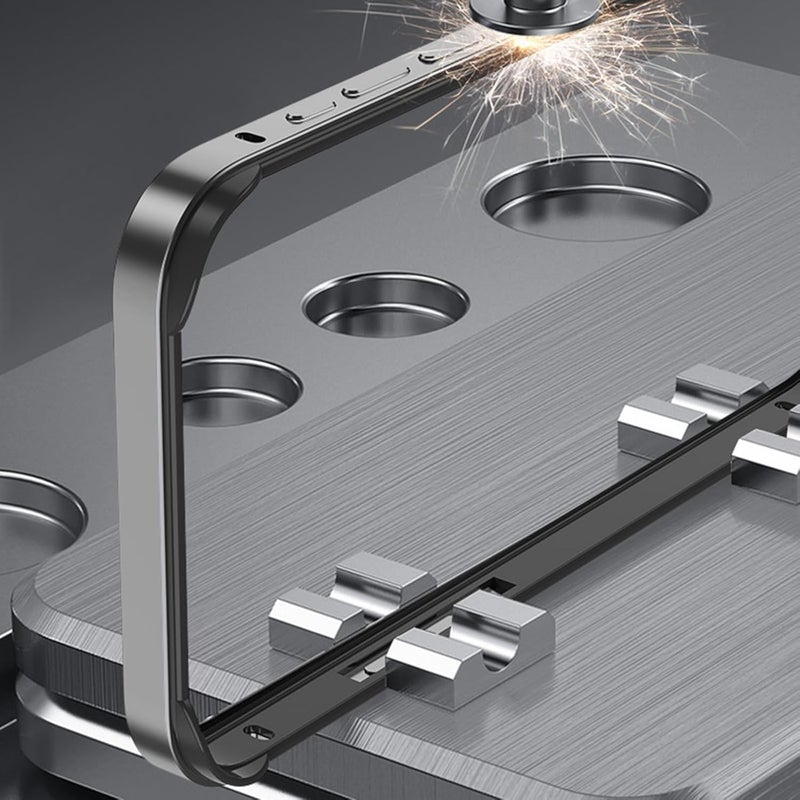 Excefore For Iphone 16 Pro Bumper Case, New Aluminum Frame Slim Hard Case No Back Design, Armor Protective Case With Soft Inner Bumper, Raised Edge Camera Protection, Support For Wireless Charging, Black - Image 4