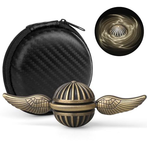 Amarlozn Sphere Fidget Spinner for Kids Adults Metal Brass Orb Ball Toy for Stress Relief Desk Decor for School Office Birthday Stocking Stuffer Gift Sensory Toy for Boys Girls with Premium Case - Image 1