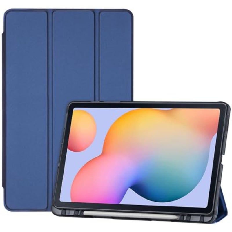 غطاء ProCase لجهاز Galaxy Tab S6 Lite 10.4 2024 2022 2020 مع حامل قلم S SM-P620/P625/P613/P619/P615/P610، غطاء خلفي شفاف ناعم من مادة TPU يدعم الاستيقاظ/النوم التلقائي - كحلي - Image 1
