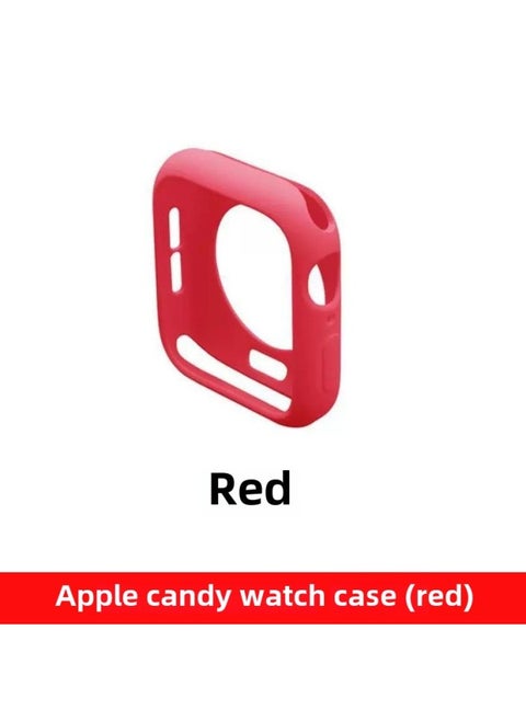 Half Pack TPU Watch Case For Apple Iwatchs10 Soft Case Ultra49mm Candy Color Frosted Protective Cover-Color:Red-Dimensions:Candy Shell (old Style 42mm) With Packaging