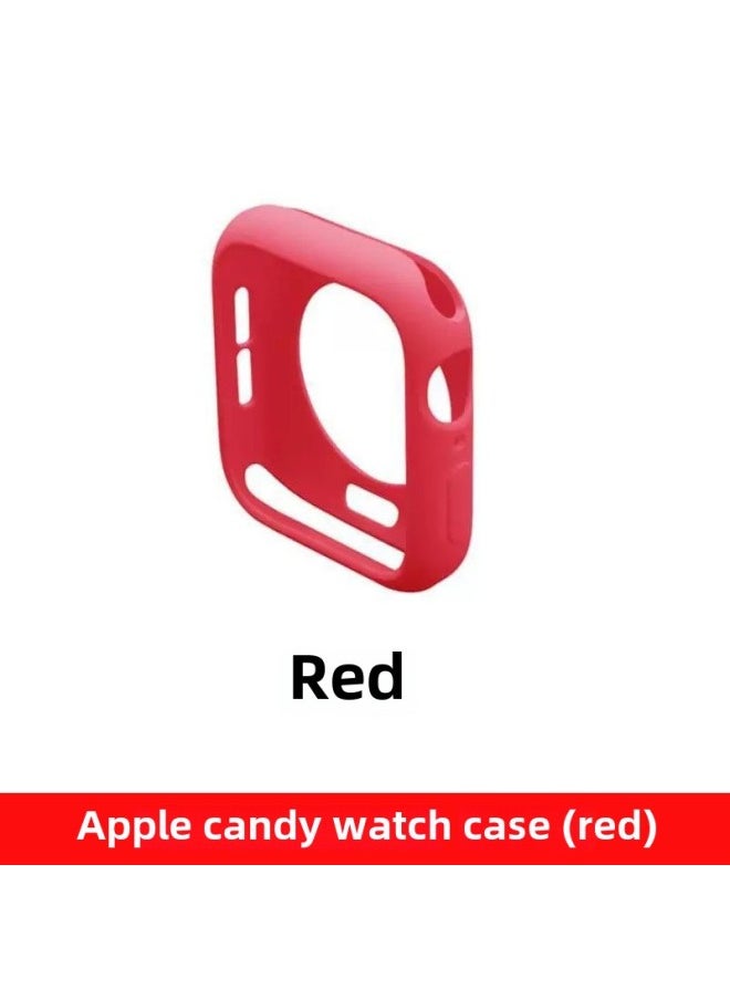 Half Pack TPU Watch Case For Apple Iwatchs10 Soft Case Ultra49mm Candy Color Frosted Protective Cover-Color:Red-Dimensions:Candy Shell (old Style 42mm) With Packaging