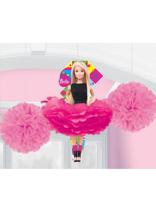 Amscan Barbie Sparkle Fluffy Decorations 3pcs
