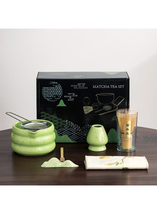 7-Piece Matcha Tea Set Includes Matcha Bowl Bamboo Whisk Scoop Whisk Holder Stainless Steel Sifter and Complete Tea Making Kit Perfect Set to a Traditional of Matcha - Image 1
