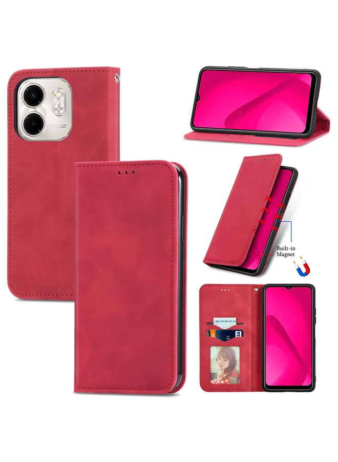 اس-توب جراب لهاتف Infinix Smart 9 بتصميم كلاسيكي مصنوع من الجلد مع غطاء مغناطيسي قابل للطي - Image 1