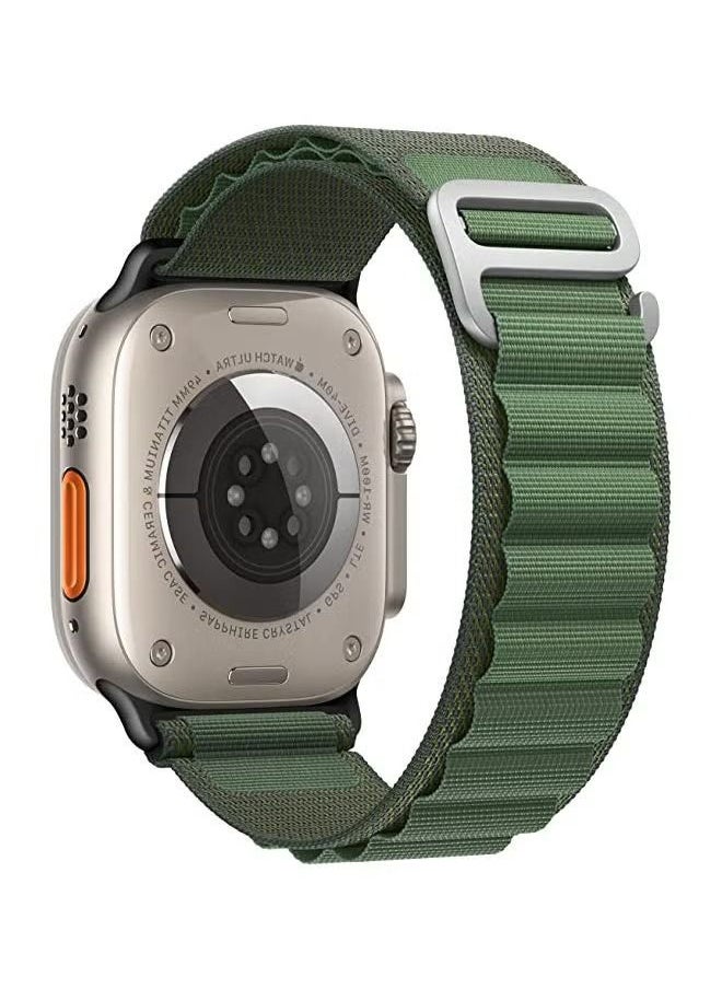 vesus - Alpine Loop Nylon Bands Compatible with Apple Watch Ultra 49mm 45mm 44mm 42mm Sport Solo Loop Rugged Strap with Titanium G‑Hook Men Women Green - Image 1