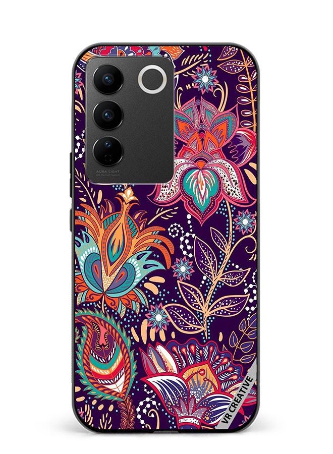VR CREATIVE Protective Case Cover For Vivo V27e Flower Design Multicolour - Image 1