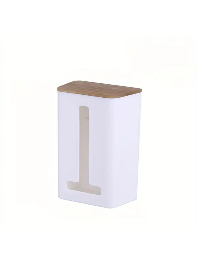 صندوق مناديل أبيض للحائط تركيب بدون ثقوب مقاوم للماء ومضاد للصدمات للمطبخ وحمامات التخزين - Image 1