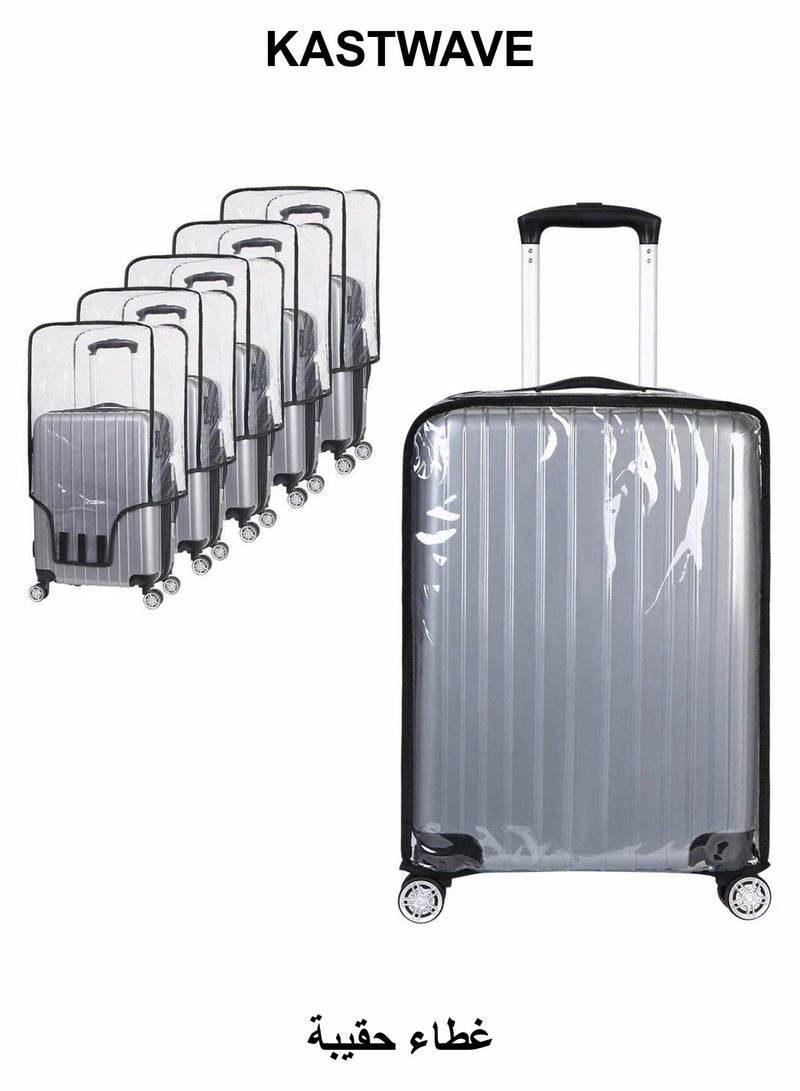 KASTWAVE Clear PVC Suitcase Cover Protectors, Travel Luggage Trolley Case Cover (24 Inch) - Image 1