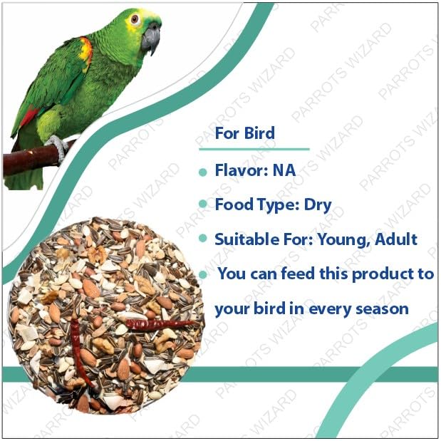 Parrots Wizard Big Parrot Food Pro Seed Mix - 31 Types of Seeds for African Grey, Macaw, Cockatoo, Indian Parrot & Large Birds – 450g (Pack of 2) - Image 3