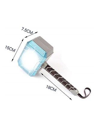 31cm Hammer Toy with Light and Sound LED Light Up Thunder Hammer for Kids ABS Plastic Cosplay Prop for Halloween Stage Show Costume Party Gift for Boys Girls - view 4