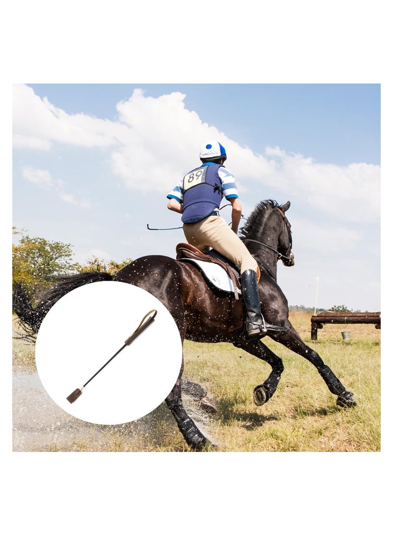 SYOSI Riding Crop, Brown Crop, 45 Cm Leather Horse Whip, Horse Whip with Anti-Slip Grip Gel Handle, for Horse Daily Training, Horse Jumping Racing, Horse Stage Prop(1 Pack)  - Image 2