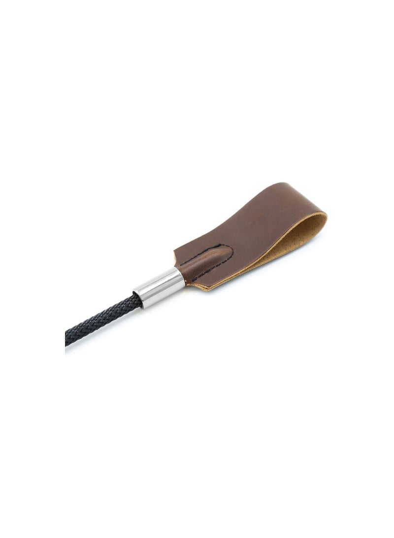 SYOSI Riding Crop, Brown Crop, 45 Cm Leather Horse Whip, Horse Whip with Anti-Slip Grip Gel Handle, for Horse Daily Training, Horse Jumping Racing, Horse Stage Prop(1 Pack)  - Image 4