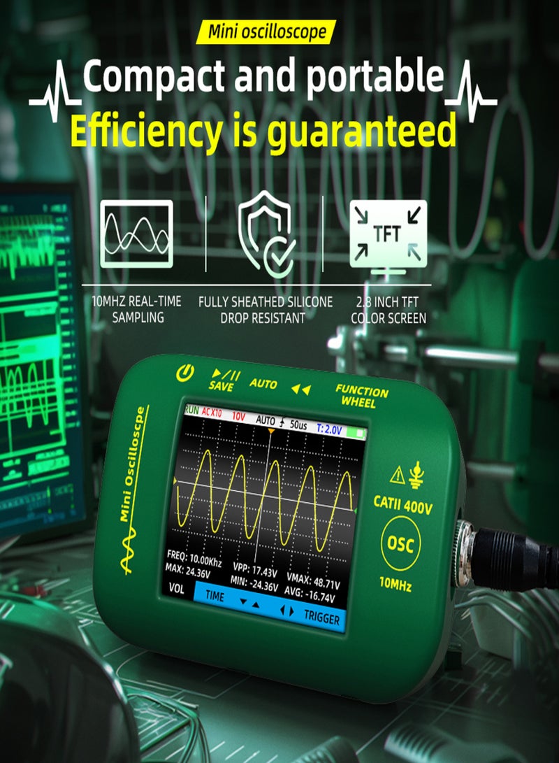 BSIDE-OT2 Digital 2.8-inch TFT Display Oscilloscope Handheld Oscope Meter 10Mhz Bandwidth 48MSa/S Sampling Rate Data with Data Storage Function for DIY and Electronic Test - Image 3