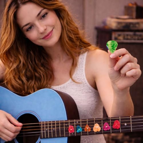 TECHBLAZE Acoustic Guitar Picks 0.46mm Abstract Art Celluloid Guitar Plectrums for Electric Guitar, Bass, Ukulele (Pack of 15) - Image 2
