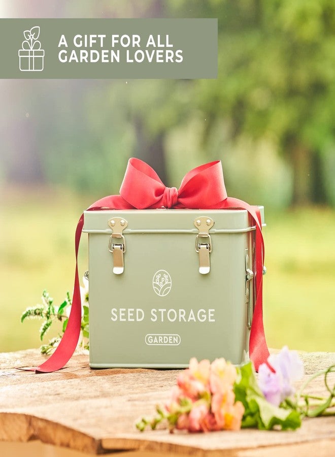 WILDGOOSE Seed Storage Box - Metal Seed Packet Organizer with Garden String and Bamboo Plant Labels. Seed Container Storage Delivering Complete Seed Saving Organization for Every Garden Lover. - Image 2