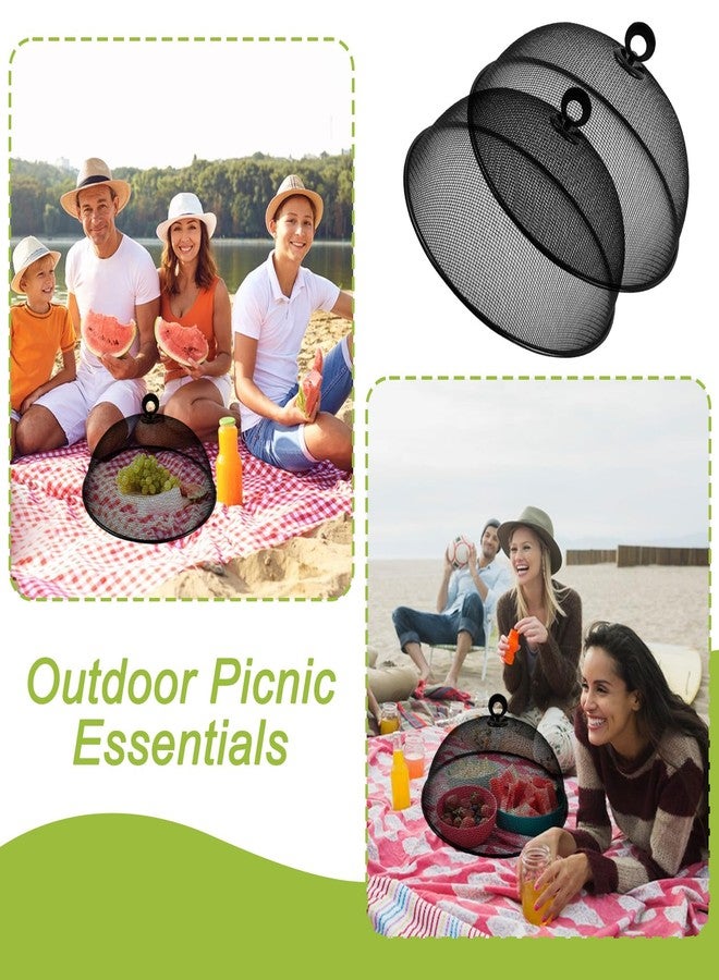 Foxtell 6 Pcs Metal Mesh Food Cover 11 Inch Mesh Food Tents Fly Fruit Screen Food Net Dome Screen Plate Covers for Dinner Plates Reusable Picnic Food Umbrella for Table, BBQ, Camping, Outside Parties - Image 4