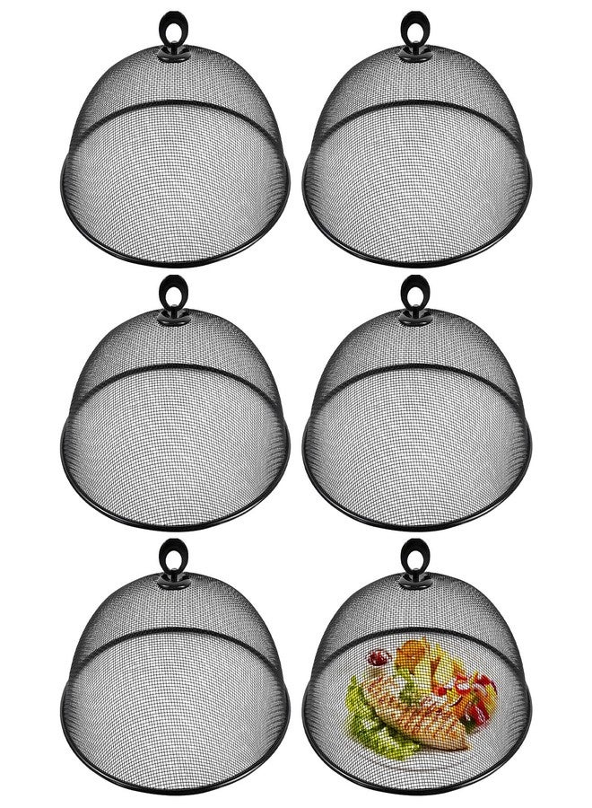 Foxtell 6 Pcs Metal Mesh Food Cover 11 Inch Mesh Food Tents Fly Fruit Screen Food Net Dome Screen Plate Covers for Dinner Plates Reusable Picnic Food Umbrella for Table, BBQ, Camping, Outside Parties - Image 1
