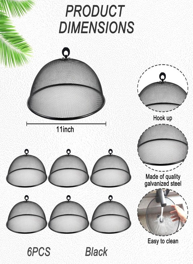 Foxtell 6 Pcs Metal Mesh Food Cover 11 Inch Mesh Food Tents Fly Fruit Screen Food Net Dome Screen Plate Covers for Dinner Plates Reusable Picnic Food Umbrella for Table, BBQ, Camping, Outside Parties - Image 2